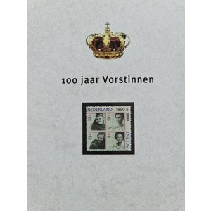 Album - 100 jaar vorstinnen Nederland, jaren 1898-1998 - type DeLuxe - incl. bladen en cassette - Blauw - Davo (2 Gats)