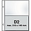 Insert sheets, Fully transparent - 2 compartments horizontal, DeLuxe - type D.2 - 2 holes - Pocket dim: 48x225 mm.