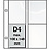 Insert sheets, Fully transparent - 2x2 compartments horizontal, DeLuxe - type D.4 - 2 holes - Pocket dim: 48x225 mm.