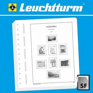 Supplement year: 2021 - Andorra, French post - Sheets for basic album (2 pcs.) - Leuchtturm,  preprint sheets (champagne colored)