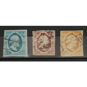 NVPH -     1-3, Postzegels (Nederland), Uitgegeven in het jaar:  1852, Gestempeld (U)
