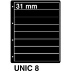 Davo, UNIC sheets (4 rings) 8 compartment (215x31) Black - dim: 240x300 mm. ■ per  pc.