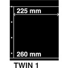 Insert sheets, Black 2-sided use - 1 compartment horizontal - KOSMOS, Twin - type 1 - 4 Rings - Pocket dim: 225x260 mm. ■ per piece.