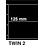 Insert sheets, Black 2-sided use - 2 compartments horizontal, Twin - type 2 - 4 Rings - Pocket dim: 225x125 mm. (Lightly used article)