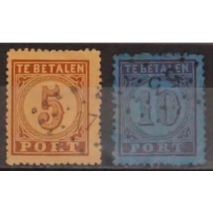 NVPH - P   1-2, Porto Marken (Niederlande), Ausgegeben im Jahr:  1870, Gestempelt (U)