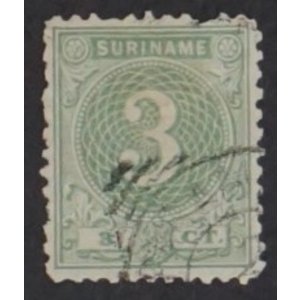 NVPH -    19, Briefmarke (Surinam), Ausgegeben in den Jahren:  1890-1893, Gestempelt (U)