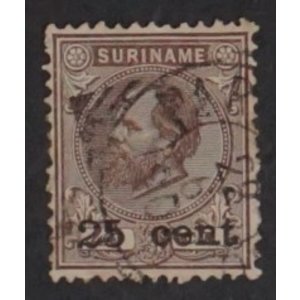 NVPH -    37, Postzegel (Suriname), Uitgegeven in het jaar:  1900, Gestempeld (U)
