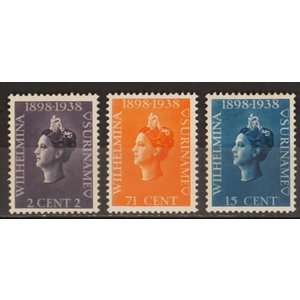 NVPH -   187-189, Briefmarken (Surinam), Ausgegeben im Jahr:  1938, Ungebraucht (MH)