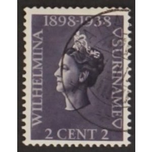 NVPH -   187, Postzegel (Suriname), Uitgegeven in het jaar:  1938, Gestempeld (U)