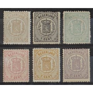 Netherlands NVPH.   13-18  -*-, with plate errors