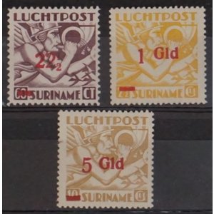 NVPH - LP  24-26, Luchtpost zegels (Suriname), Uitgegeven in het jaar:  1945, Postfris (MNH)