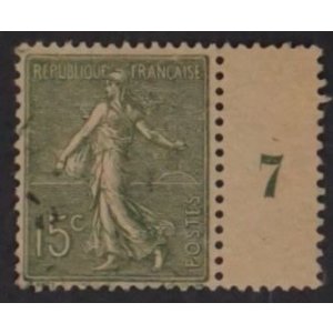 France - Mi.  109 y - Timbré avec Bord de feuille