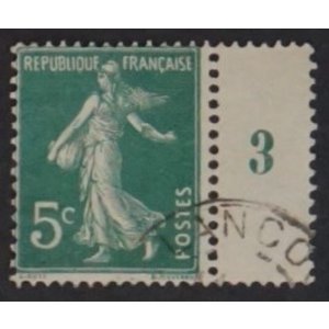 France - Mi.  116 - Stamped with Border piece