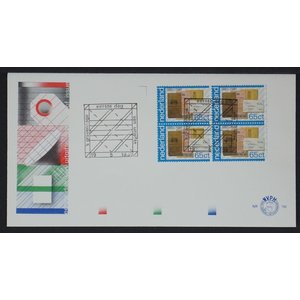 NVPH - E  192, First Day Cover, Issued in the year:  1981, Blank (UA) - Alternative version  - Block van 4  - Open flap (OF)
