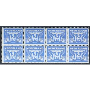 NVPH -   383, Postage stamp (Netherlands), Issued in the year:  1941, Mint Not Hinghed (MNH) - Block van 8