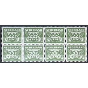 NVPH -   387, Postage stamp (Netherlands), Issued in the year:  1941, Mint Not Hinghed (MNH) - Block van 8