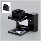 Safe, Dradenteller - met LED - Lens 15 mm.  Vergroting: 10x - afm: open: 40x40x45 mm.  verp. per stuk