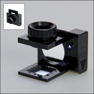 Linen Tester, Magnification factor 10x, Lens diameter Ø 15 mm.