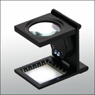 Safe, Linen Tester - with LED - Lens 27 mm.  Magnification: 10x - dim: open: 57x40x50 mm. ■ per pc.