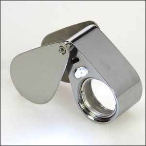 Safe Precision loupe with LED, foldable, lens 21 mm.