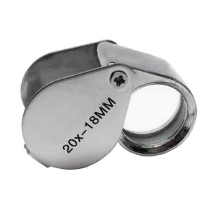 Precision magnifier, Foldable, Magnification factor 20x, Lens diameter Ø 18 mm.