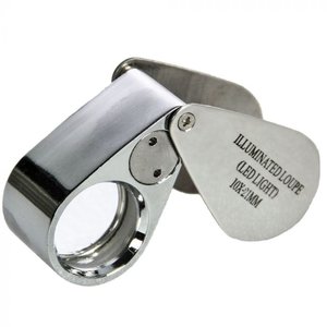 Precision magnifier, Foldable, Magnification factor 10x, Lens diameter Ø 21 mm.
