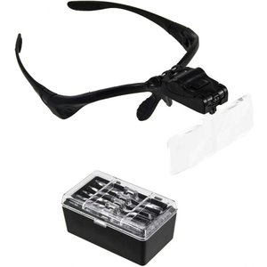 Safe Loupe glasses, with LED, with 5 clip on lenses