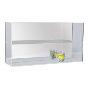 Acrylic, Display case with sliding door, Medium - 2 compartments - Transparent - dim: 580 x 160 x 310 mm.