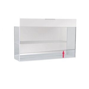 Acryl, Vitrine mit Schiebetür, Medium - 2er Einteilung - Transparent - Abm: 580 x 160 x 310 mm.