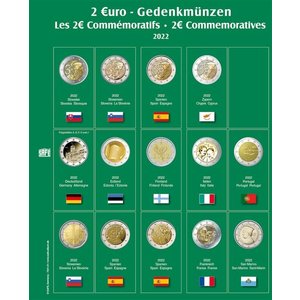 Premium, Album (4 rings) voor 2 Euromunten - 2019/2021 - Zwart - afm: 235 x 265 x 45 mm.
