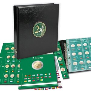 Premium, Album (4 rings) for 2 Euro coins - 2022-2023 - Black - dim: 235 x 265 x 45 mm.