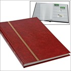 Luxus, Einsteckalbum A5 - 16 seiten (weiß)  6 Streifen - Weinrot - Abm: 170x225x22 ■ pro Stk.