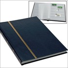 Luxus, Einsteckalbum A5 - 16 seiten (weiß)  6 Streifen - Blau - Abm: 170x225x22 ■ pro Stk.