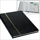 Luxus, Einsteckalbum A5 - 16 seiten (weiß)  6 Streifen - Schwarz - Abm: 170x225x22 ■ pro Stk.