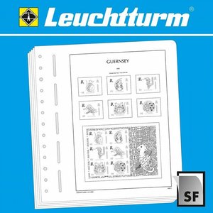 Supplement year: 2022 - Guernsey - Basic album sheets (7 pcs.) 13 Rings preprint sheets (champagne colored)