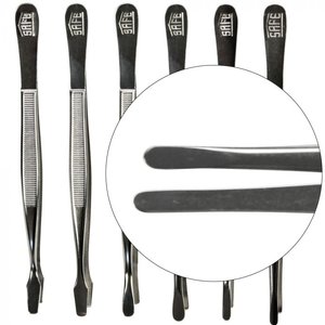 Droite Pincettes, équipées de Tête étroite à bout droit - Chromé - dim: 155 mm.