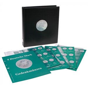 Premium, Album (4 Ringe) für 5 D.D.R.-Marken - inkl. 4 Blätter und grüne Vordruckblätter - Schwarz - Abm: 235 x 265 x 45 mm.