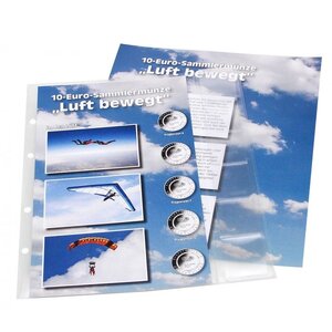 Premium, Album (4 rings) voor 10 Euromunten, Luchtbeweegt - 2019/2021 - Zwart - afm: 235 x 265 x 45 mm.