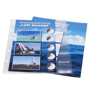 Premium, Album (4 rings) voor 10 Euromunten, Luchtbeweegt - 2019/2021 - Zwart - afm: 235 x 265 x 45 mm.