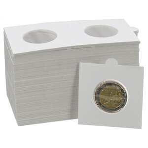 Münzrähmchen (67x67 mm.) Selbstklebend - 43 mm. Weiß