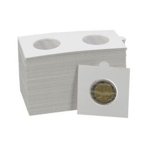 Münzrähmchen (67x67 mm.) Selbstklebend - 48 mm. Weiß