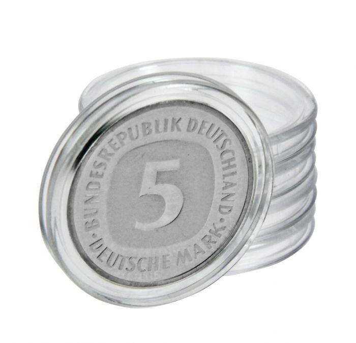 Lindner Münzkapseln – Größen 14–50 Mm, Aus Kratzfesterm Polystyrol, Klare Sicht, Wahl Je 1, 5, 10, 100 Stück