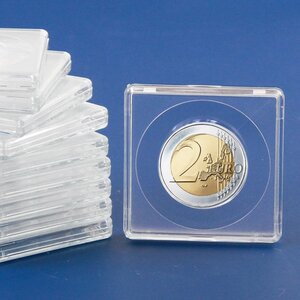 Coin Capsules Square - suitable for coins Ø 34 mm.