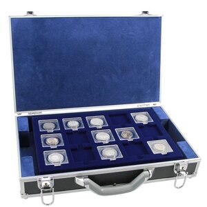 Valijeute, Alu, noir - convient pour: Capsules 50 x 50 mm. (32 pc.) dim: 405 x 270 x 85 mm.