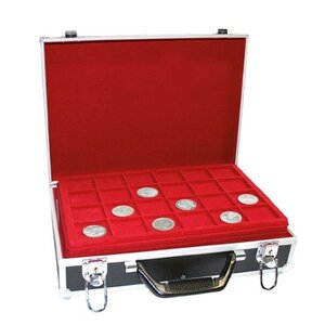 Valijeute, Alu, Noir - convient pour: Monnaies - incl. 8 plateau x - dim: 405 x 270 x 85 mm.