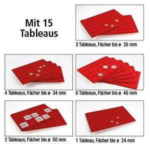 Case, Alu, Gigant - incl. 15 tableaus - dim: 350 x 245 x 165 mm.