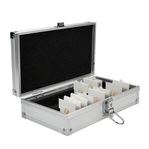 Valijeute, Alu - convient pour: Étuis à monnaie 50 x 50 mm. (100 pcs.) dim: 260 x 155 x 70 mm.