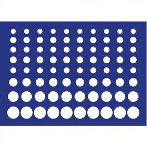 Tableau, Model D - Euro coin sets without capsules (10 sets) Royal blue - dim: 327 x 227 x 10 mm.