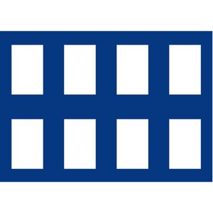 Tableau, Modèle D - Capsules Slabs 60 x 85 mm. (8 pcs.) Bleu royal - dim: 327 x 227 x 10 mm.