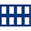Tableau, Modèle D - Capsules Slabs 60 x 85 mm. (8 pcs.) Bleu royal - dim: 327 x 227 x 10 mm.